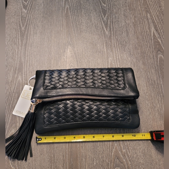 NWT Urban Expressions Black clutch purse with gold hardware - Picture 6 of 7